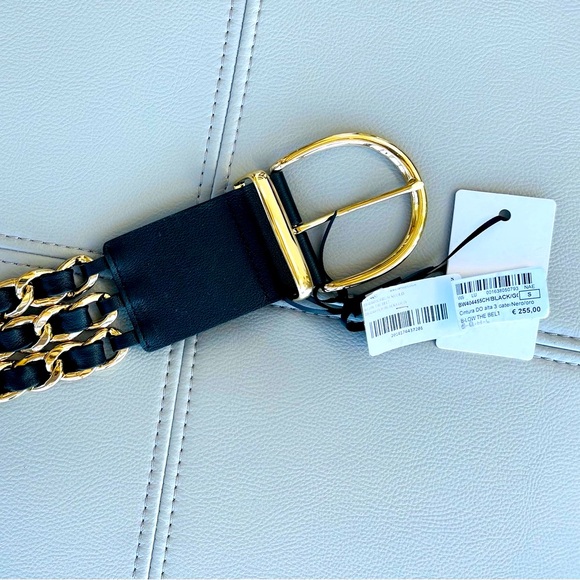NWT! B-Low The Belt | Wide Leather Chain Belt in Black & Gold Size Small - Picture 9 of 16